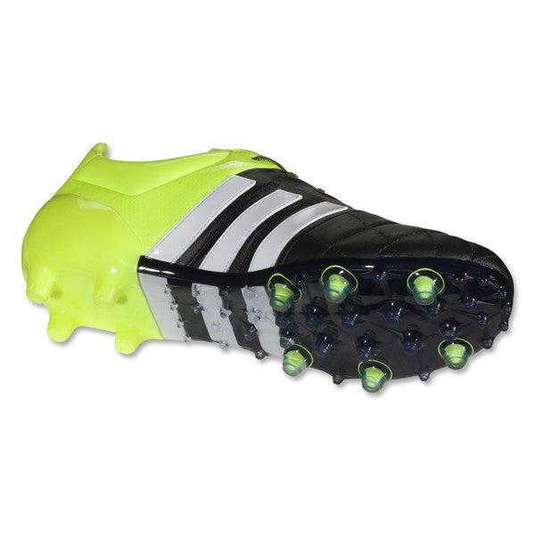 Adidas ACE 15.1 <br> FG/AG Leather (Black/White/Solar Yellow)