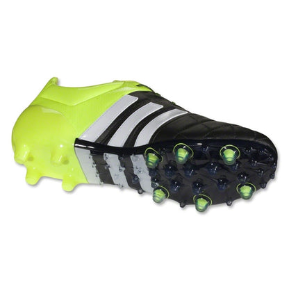 Adidas ACE 15.1 &lt;br&gt; FG/AG Leather (Black/White/Solar Yellow)