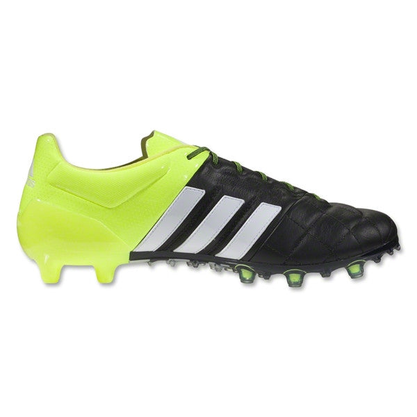 Adidas ACE 15.1 &lt;br&gt; FG/AG Leather (Black/White/Solar Yellow)