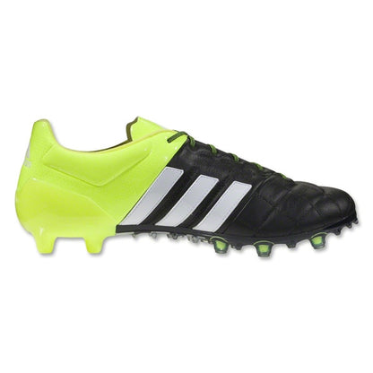 Adidas ACE 15.1 &lt;br&gt; FG/AG Leather (Black/White/Solar Yellow)