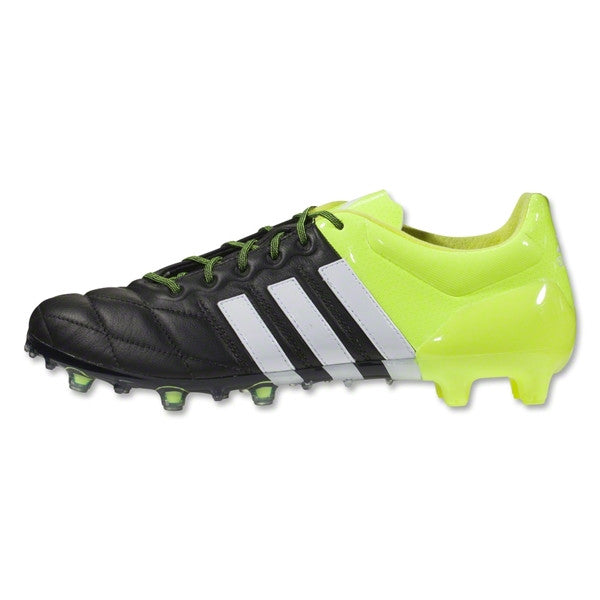 Adidas ACE 15.1 &lt;br&gt; FG/AG Leather (Black/White/Solar Yellow)