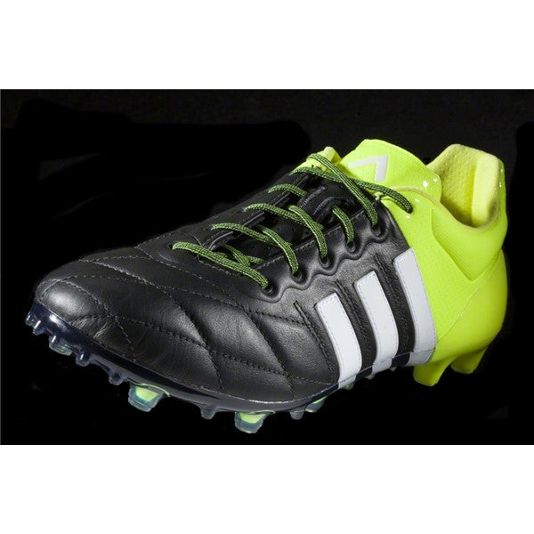Adidas ACE 15.1 &lt;br&gt; FG/AG Leather (Black/White/Solar Yellow)