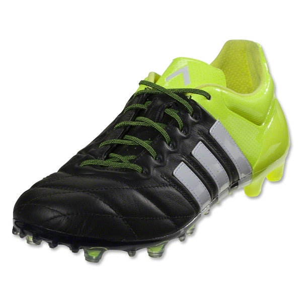 Adidas ACE 15.1 &lt;br&gt; FG/AG Leather (Black/White/Solar Yellow)