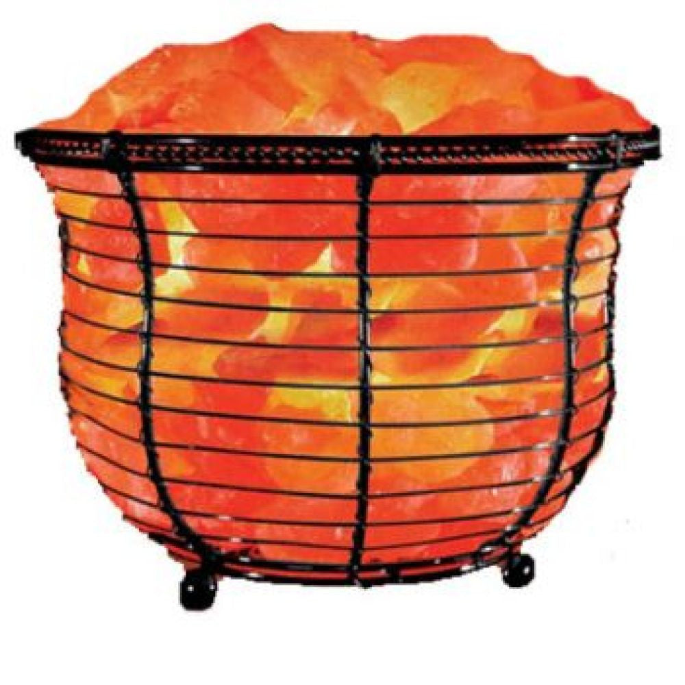 Himalayan Salt Tall Basket Lamp