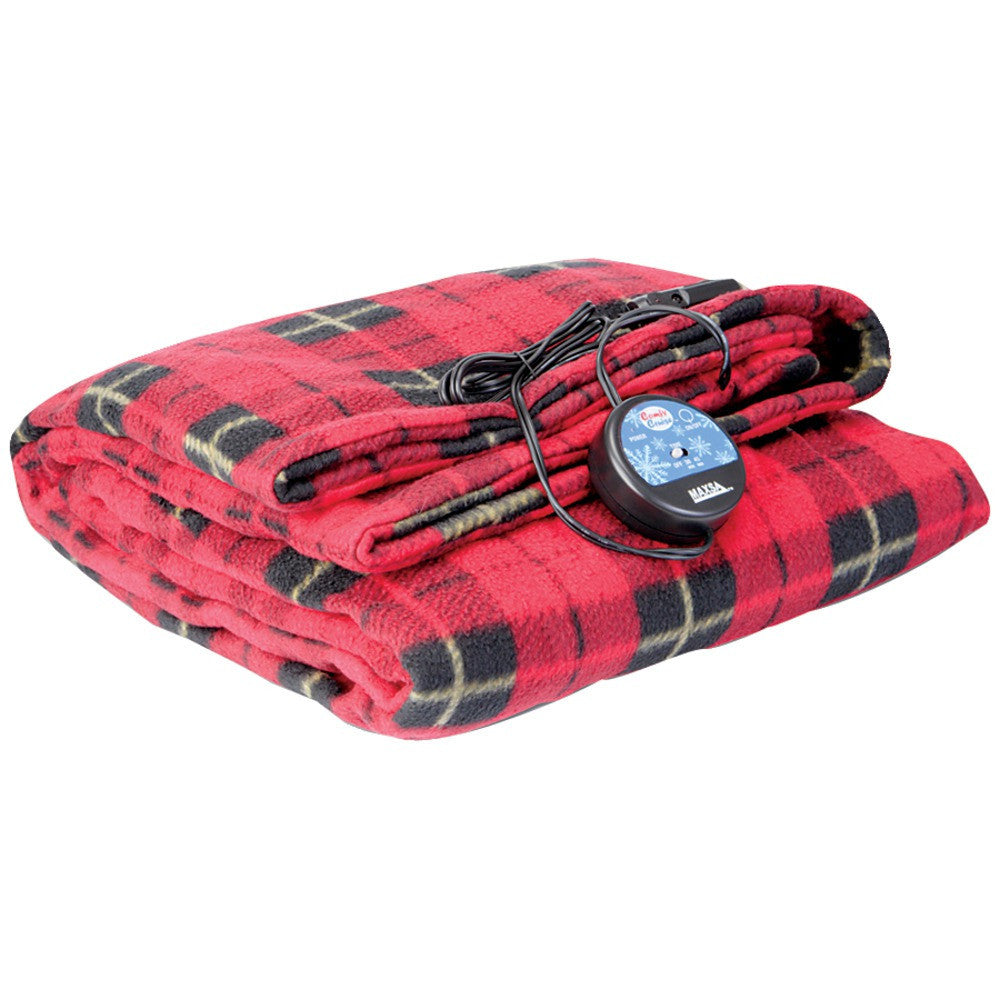 Maxsa Innovations Comfy Cruise Heated Travel Blanket (red Plaid)